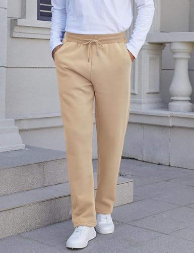 Flygo Men's Fleece Lined Sherpa Sweatpants Winter Warm Pants Jogger Lounge Athletic Pant with Pockets