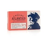 Filets de morue grillés à l'huile d'olive avec ail – Boîte de 120 g | Morue salée de style portugais | Haute teneur en protéines | Prêt à manger | Poisson en conserve gourmand