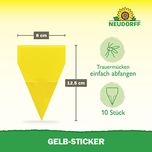 Neudorff Gelbsticker gegen kleine Fliegende Schädlinge wie Trauermücken, insektizid frei, geruchlos, 10 Stück (1er Pack)