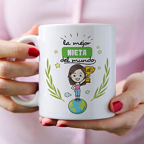 MUGFFINS Taza Nieta -Familiares Mundo -Regalos Originales y Divertidos -Tazas de Café y Té - Imagen 6