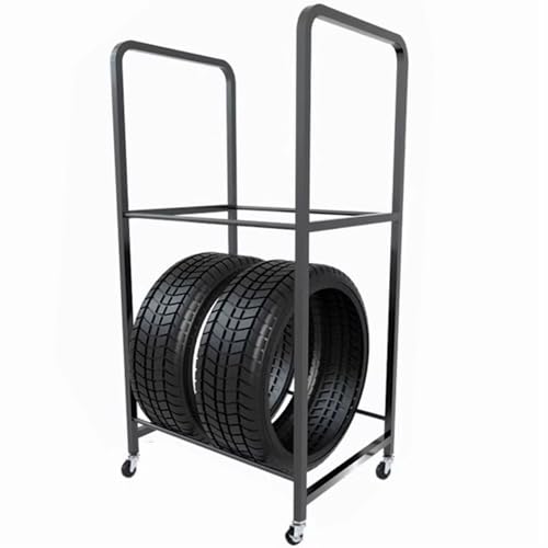 Tragbares Reifenregal auf Rädern – platzsparender Garagen-Organizer für Winter- und Saisonreifen