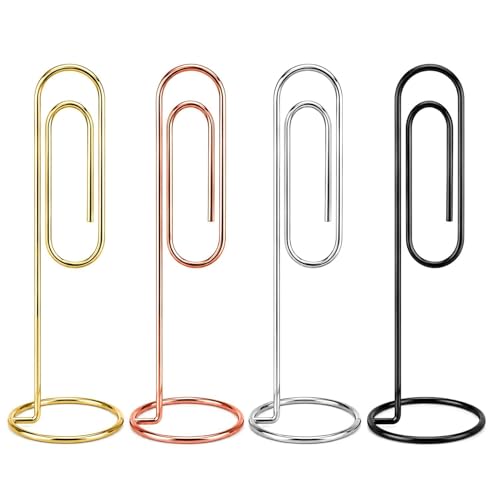 5.2 Inch Desktop Memo Holder, 4 Pack Jumbo Metal Desk