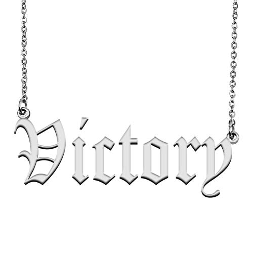 HUAN XUN Personalized Name Jewelry Custom Necklace for Women Victory