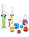 QWORK Lab Glassware Set, Beaker Flask Cylinder Set, 9 Pieces - Includes 3 Erlenmeyer Flasks, 3 Beakers, & 3 Grade A Graduated Cylinders - Borosilicate 3.3 Glass