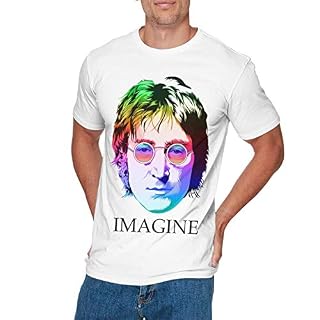 Shirt à Manches Courtes pour Hommes de Sportswear, Mens Cool John Lennon T Shirt White - Les Beatles, Paul McCartney, John Lennon, RIngo Starr, George Harrison