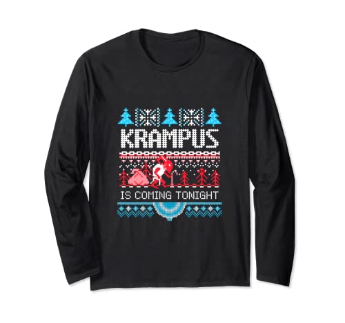 Krampus Night Ugly Christmas Sweater Krampusnacht Holiday Pj Manga Larga