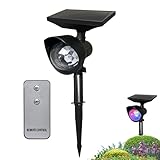 Environnement extérieur amélioré : les lumières du projecteur solaire à LED offrent une technologie de projection avancée et des angles de rotation de 180 et 360, qui peuvent couvrir une large gamme et ajouter des scénarios extraordinaires à votre espace extérieur