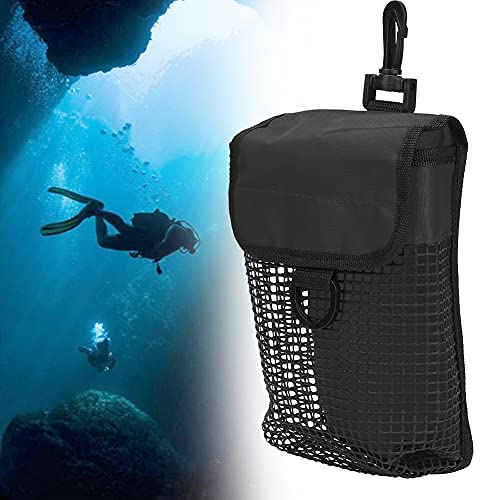 Sac de plongée compact en maille noir pour protéger et transporter une bouée de marquage