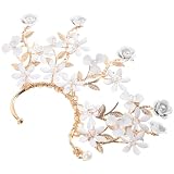 OATIPHO Pendientes Ajuste Cómodo y Seguro Tipo Ear Cuff con Diseño de Flores Dorados Aleación de Zinc para Mujer Ideales para Fiestas Temáticas y Celebraciones