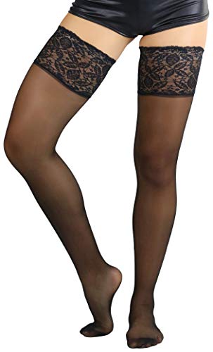 Image of ToBeInStyle Women's Thigh Highs With Smooth Silicone Lace