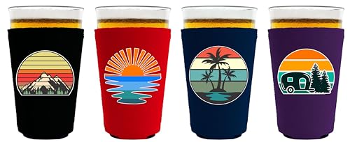 Retro Outdoor Designs Pint Glass Coolie 4 Pack
