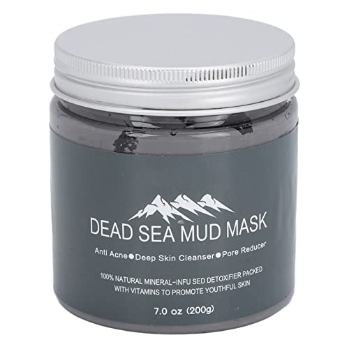 Mascarilla Facial de Barro del Mar Muerto de 200 G, Mascarilla para el Cuidado de la Piel Mascarilla Exfoliante Negra Limpieza Profunda, Hidratante de Limpieza Profunda para el Cuerpo de la Cara para