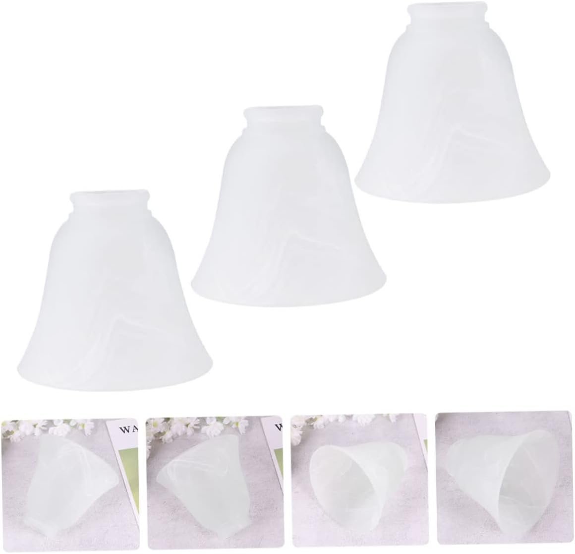 3pcs Frosted Glass Lamp Shade Interface Replacement Covers for Home Lighting Easy Installation Softens Light for Warm Atmosphere