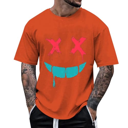 Camiseta de hombre de algodón con 3D impresión divertida, manga corta, camiseta de verano de gran tamaño, camiseta unisex de moda informal, blusa blusa Tops Sweatshirt Adolescente Playa hawaiana, D