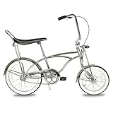 Tracer Smart Retro Beach Cruiser for Adults,20 Inch Wheels,1.75 Tire, City Bike, Lowrider Springer Fork Retro Banana Seat,High Rise Handlebar-Chrome