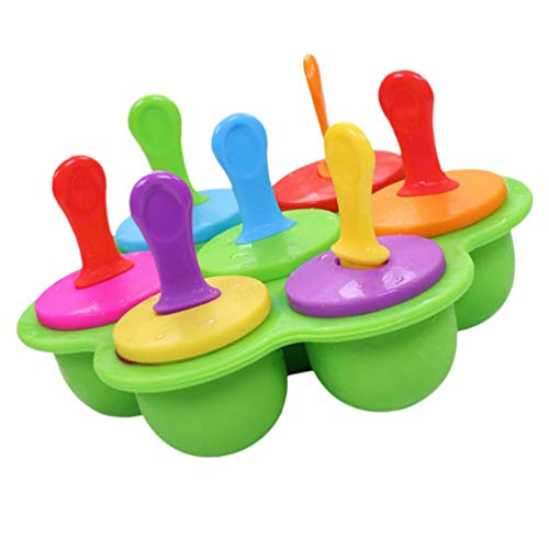 Cabilock Reutilizável Mini Pop Moldes 7 Miniatura de Picolé Moldes Com Varas Fácil Liberação Silicon