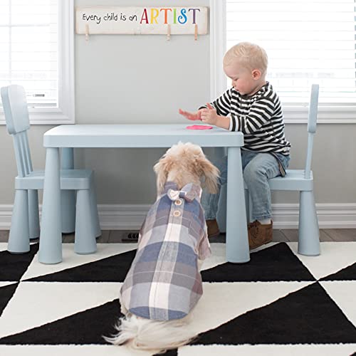 Dog Shirt, Plaid Dog Clothes Boy Girl Outfit with Bow Tie, Casual Cozy Cat Shirt Clothes Tee, Breathable Pet Apparel Polo Puppy T-Shirt, Spring Fashion Coat for Small Medium Dogs, XL - Image 8