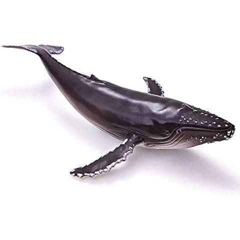 AIKENR Humpback Whale Toy Model, Ocean Animals, 14 Inches Soft Squeezable Bath Toys, Soft Hand-Painted Skin Texture Sea Life Collection, Party Favors Cover