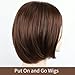 RENERSHOW Short Brown Bob Wigs for Women Brown Mixed Blonde Synthetic Wig with Bangs 10inch Average Size Natural Looking Daily Party Wig