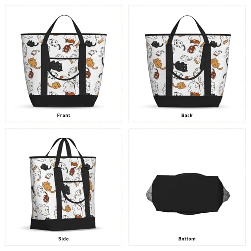 Cute Kitten Cats Pattern Premium Insulated Tote Bag – Heavy-Duty Handles, Perfect For Supermarket Trips, Picnics & Daily Commute2