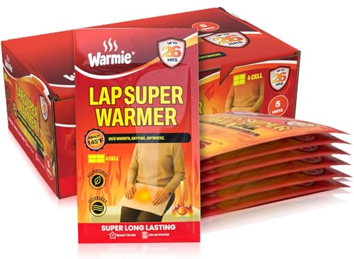 Warmie Super Warmer for Lap & Body | All Natural & Safe, Easy & Comfort, Instant & Quick Heat | Air Activated, Last-Longer, Bigger & Wider size | Steady Heating for Cold Temperature, Odorless, 5 packs