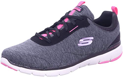 Skechers Flex Appeal 3.0 Scarpe Sport Donne Grigio/Nero/Rosa - 37 - Fitness/Training Shoes