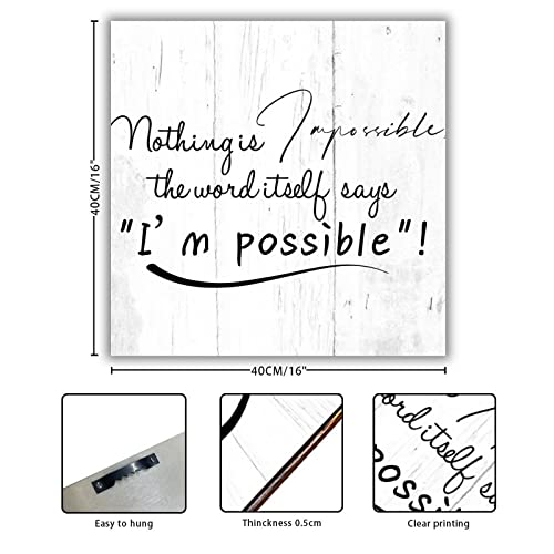 Panneau en bois Nothing is Impossible habiller mur vide déco authentique