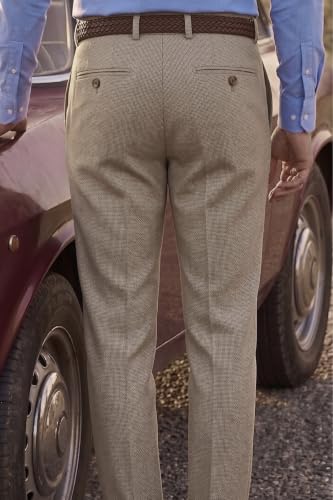 Image of Louis Philippe Men's Slim Fit Mid Rise Premium Fabric Checks Formal Trouser