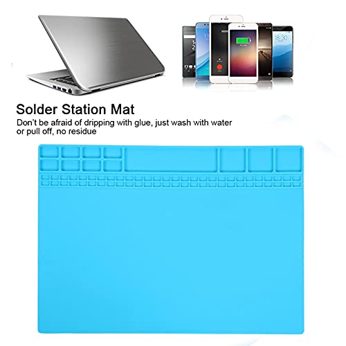 Soldering Mat,Repair Mat Magnetic Silicone Heat Resistant Computer Phone Solder Station Pad Station Tools(Light Blue) #TOP7