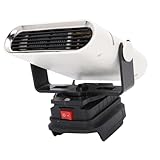 Stylebest Tragbare Autoheizung, Batteriebetriebene 40-W-Raumheizung mit Einstellbarer 80-Grad- und 360-Grad-Drehung Zum Beschlagen von Fenstern Im Innen- und Außenbereich (Weiß)