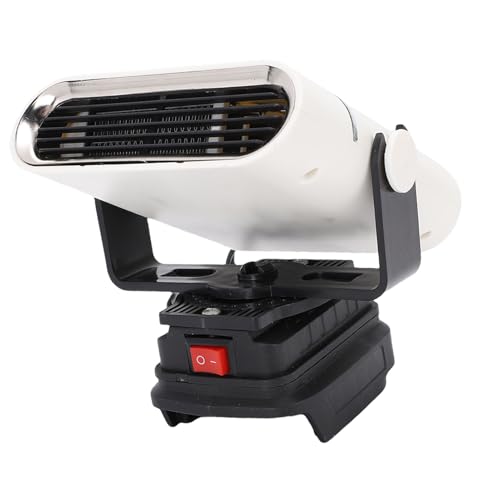 Atyhao 40W ポータブルカーヒーター フロントガラスデフォッガー用 バッテリー駆動スペースヒーターファン 静かで 80-90°C の温風 車屋外屋内使用に適しています (白)