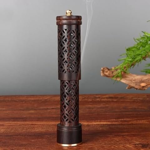 REAWOW Incense Holder for Sticks [Anti-Ash Flying] Insence-Stick Holder Ash Catcher Detachable Wooden ash Collector Perfect for Carry Meditation Yoga Relaxation Cover