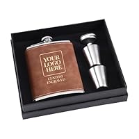 Fiaschetta Portatile In Acciaio Inox Con Rivestimento In Legno Di Noce – 7 Once, Con Imbuto E 2 Bicchierini, Regalo Uomo - 4