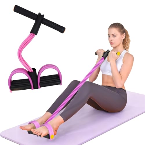 Pedal Widerstandsband, 6-Rohr Elastisches Fitnessbänder, Multifunktionales Spannseil, Expander Fitness Multifunktion, Sit-Ups Resistance Band, Fitnessgeräte Bauchtrainer für Zuhause Yoga (B)