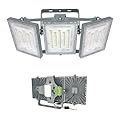 LED Flood Lights Outdoor, 300W 30000LM 6000K Dusk to Dawn Outdoor Lighting with Photocell, IP66 Waterproof, 3 Heads Adjustable Wide Outside Lighting for Parking Lot, Yard, Street, Stadium