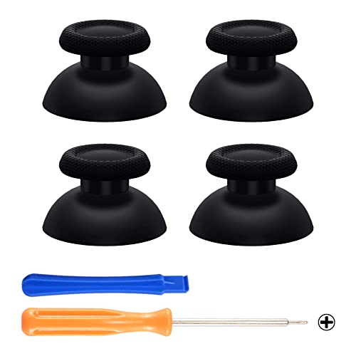 image for eXtremeRate 2 Pairs Black Replacement Thumbsticks for PS5 Controller, 