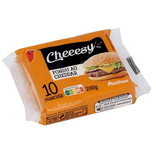 AUCHAN Fromage fondu au cheddar pour hamburger 200 g