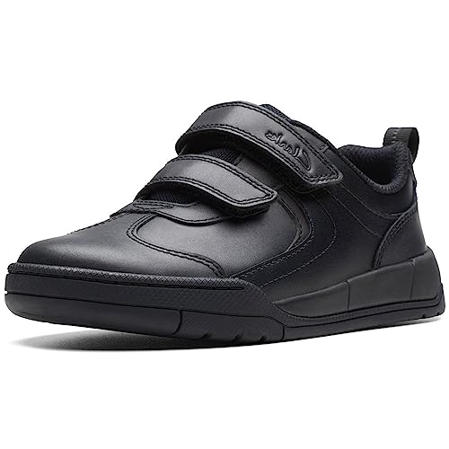 Clarks Kick Pace K Boys Infant School Shoes 7 Black
