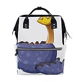 Lindatop Sac à langer avec motif dinosaure et motif œufs à couver, grande capacité et multifonction