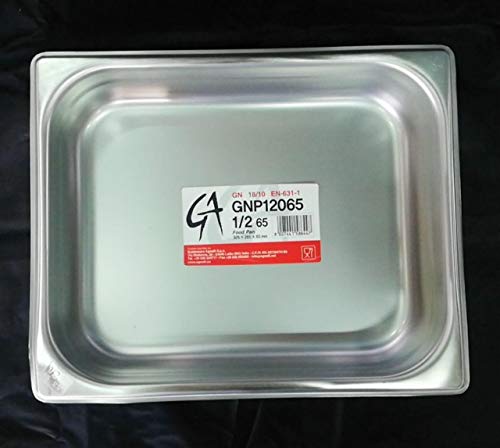 Pentole Agnelli Coixgnp12065 Bacinella Gastronorm 1/2, Acciaio Inossidabile, Argento, 26.5 X 32.5 X 6.5 Cm
