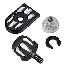 Amazicha Black Stainless Steel Fender Rear Seat Bolt Nut Tab Screw Mount Knob Cover 1/4"-20 Thread Compatible for Harley Davidson Sportster Softail Touring Dyna 1996-2026