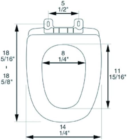 1Q1E9-00 Styled for Eljer New Emblem Square Front Design Toilet Seat with Vari-Adjust Lok-Down Heavy Duty Hinge, Elongated, White
