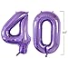 40inch Jumbo Purple Number 40 Balloon Party Festival Decorations Birthday Anniversary Jumbo foil Helium Balloons Party Supplies use Them as Props for Photos (Purple 40)