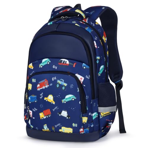 Image of omedecal 22L Kids Backpack, School Bag for Boys, Blue Car