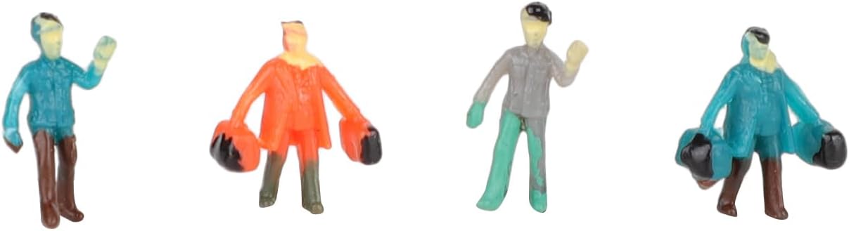 ZJIA 1:200 Scale Z Gauge Painted Layout Train People DIY Figure Model (Pack of 100)