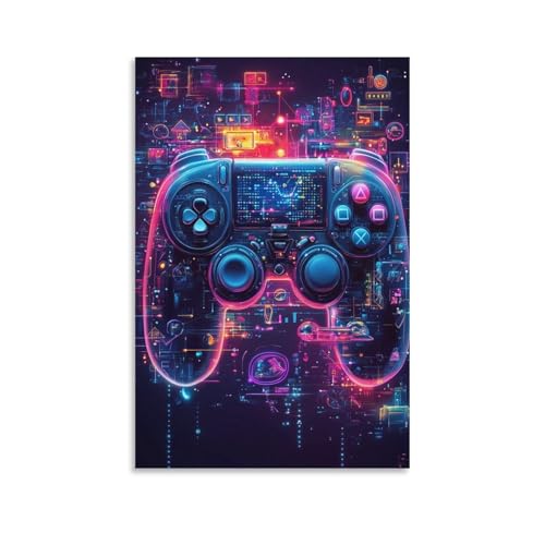 Pintura mural en lienzo BXYAFEKUD de 50x75 cm con impresión póster para ambiente gamer