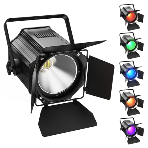Oloaxolx 200 W Projecteur LED Par COB 6 en 1 RGBWA+UV DJ avec volets de blindage, lumière de scène blanc chaud-froid avec DMX512/voiture/éclairage disco sonore pour fête concert église mariage théâtre