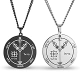 Seal Of Solomon Talisman Pendant Necklace, Stainless Steel Esoteric Symbol Jewelry, Spiritual Amulet For Adults, Code: 2856944 - Jupiter 4th, 45-50 Cm.Siliver
