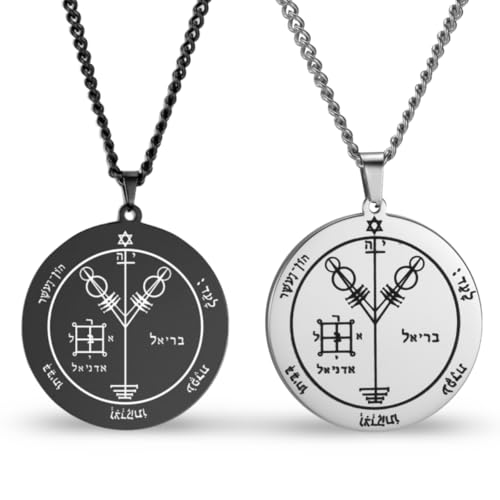 Seal Of Solomon Talisman Pendant Necklace, Stainless Steel Esoteric Symbol Jewelry, Spiritual Amulet For Adults, Code: 2856944 - Jupiter 4th, 45-50 Cm.Siliver