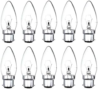 10x Candle Light Bulbs 25w / 40w / 60w Lamps Bayonet BC B22 Clear (40)